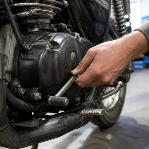 Image générée par intelligence artificielle Moto d'occasion : contrôler la boîte de vitesses (points durs, point mort) — illustration générée par IA