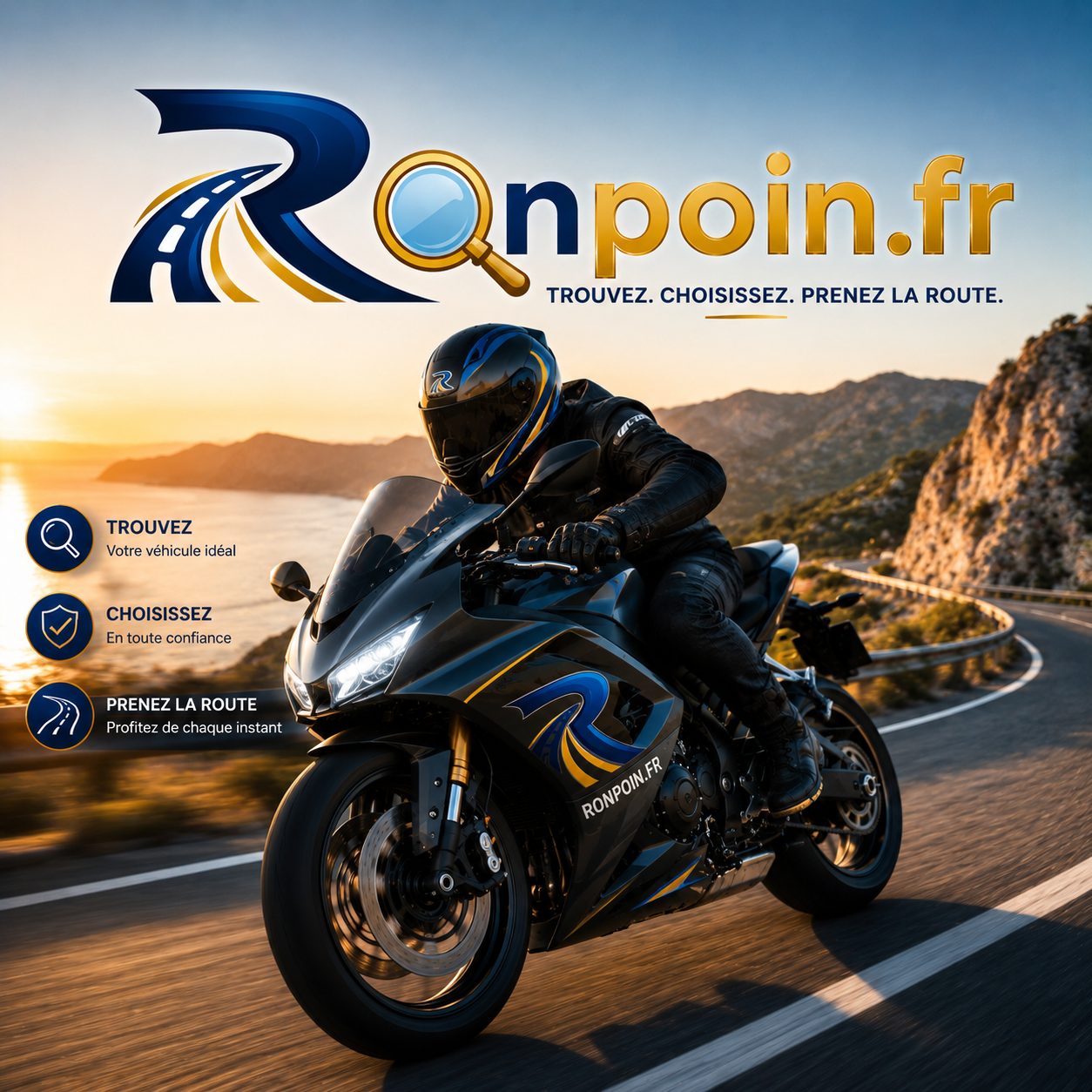Moto roadster sur route ouverte
